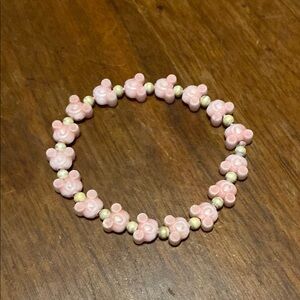 Pink Teddy Bear Beaded Bracelet for Kids
